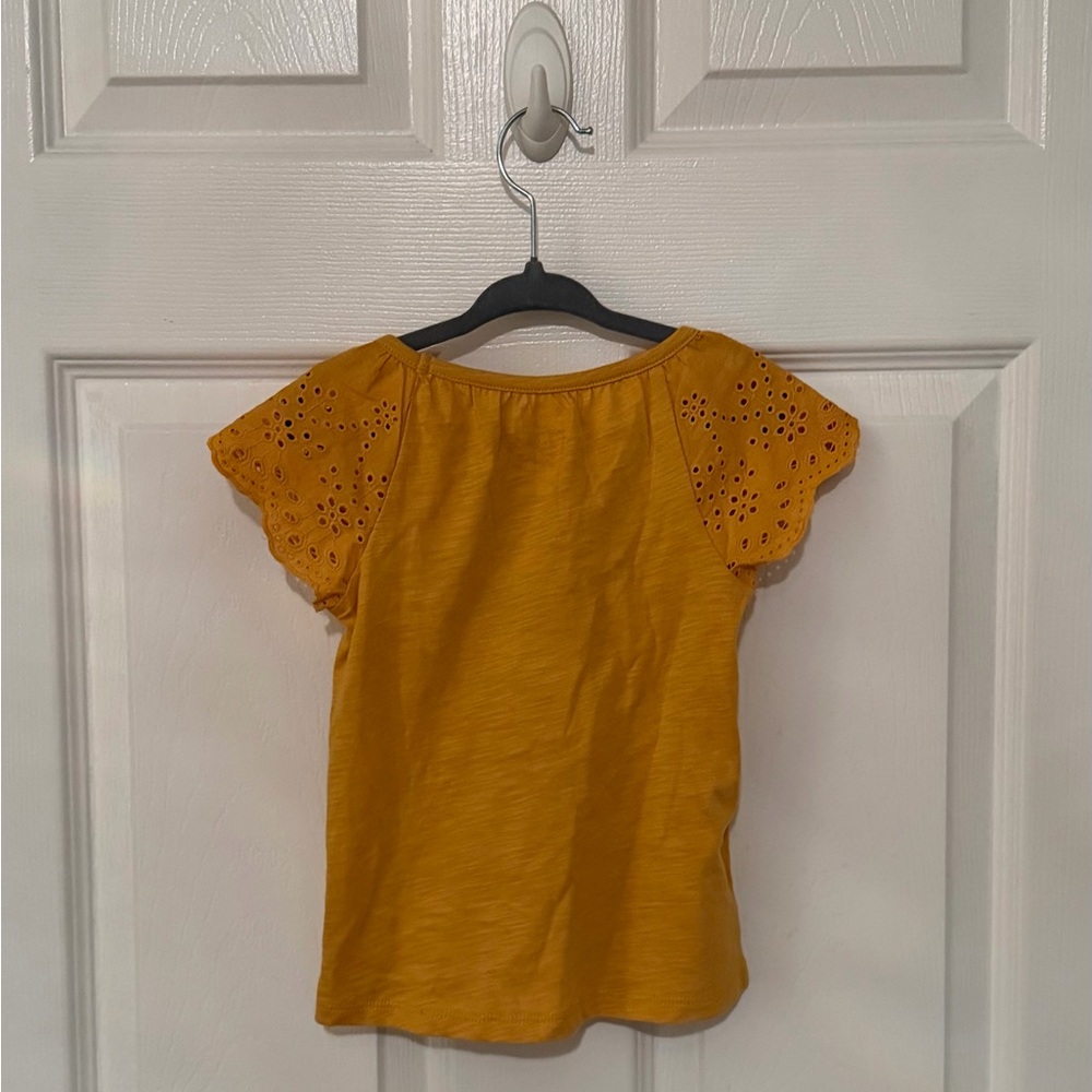 OshKosh B'gosh Kids Yellow Eyelet Sleeve Tee - Picture 2 of 3